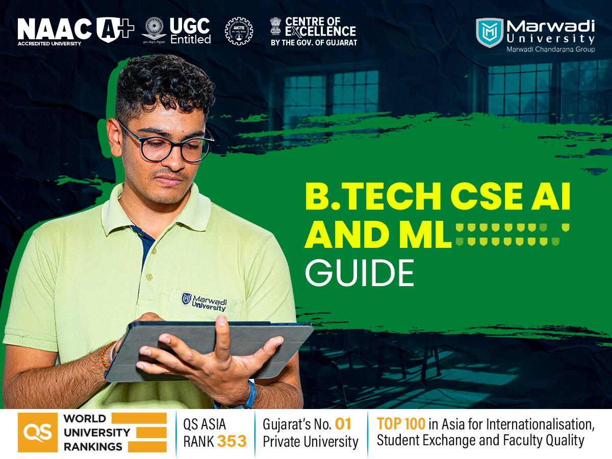 Students learning artificial intelligence and machine learning in B.Tech CSE AI & ML program