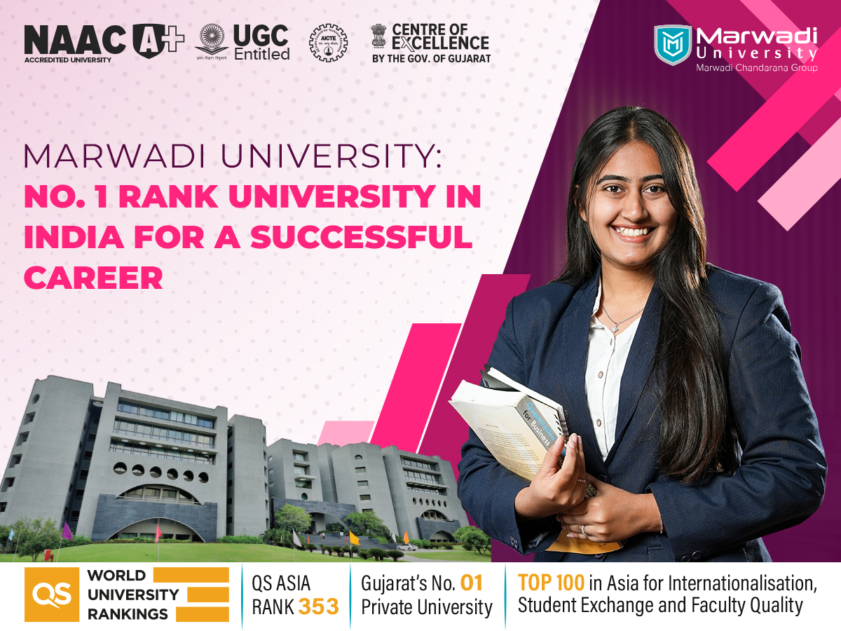 Students at Marwadi University campus in Rajkot Gujarat